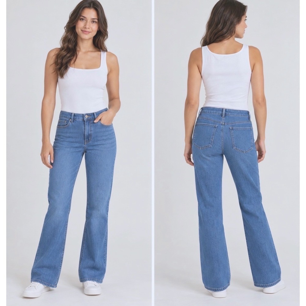 Halara Women's Petite L Flare Leg Jeans Light Wash Stretch Denim Pants